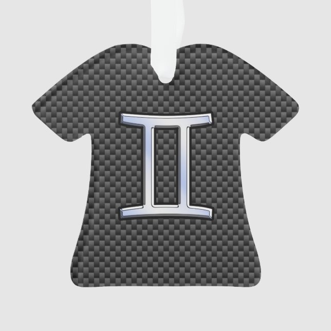 Gemini Zodiac Symbol Holzkohlefaser drucken Ornament (Vorderseite)