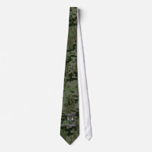 Gemini Zodiac Symbol on Green Digital Camouflage Krawatte