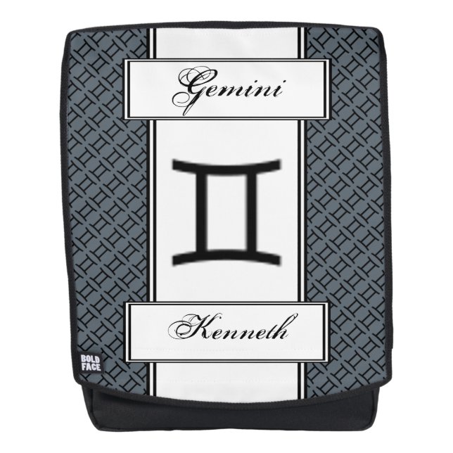Gemini Zodiac Symbol Standard von Kenneth Yoncich Rucksack (Vorderseite)