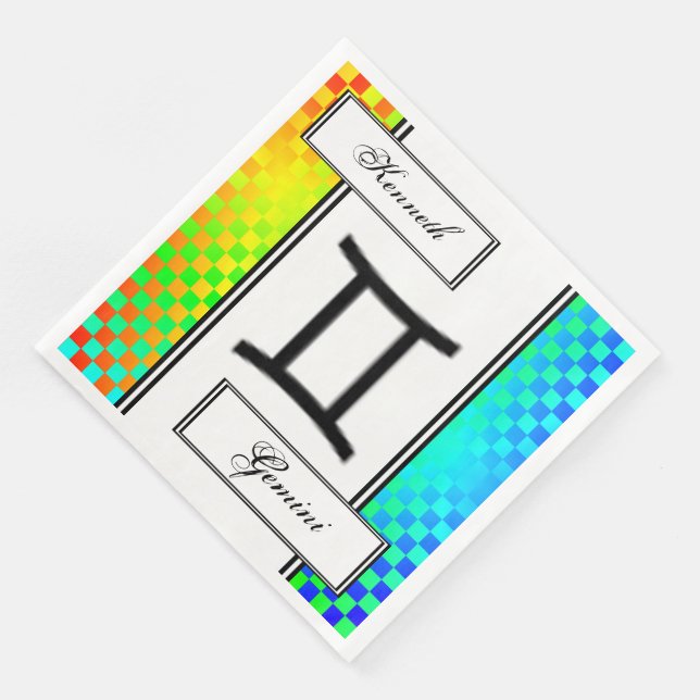 Gemini Zodiac Symbol Standard von Kenneth Yoncich Serviette (Ecke)