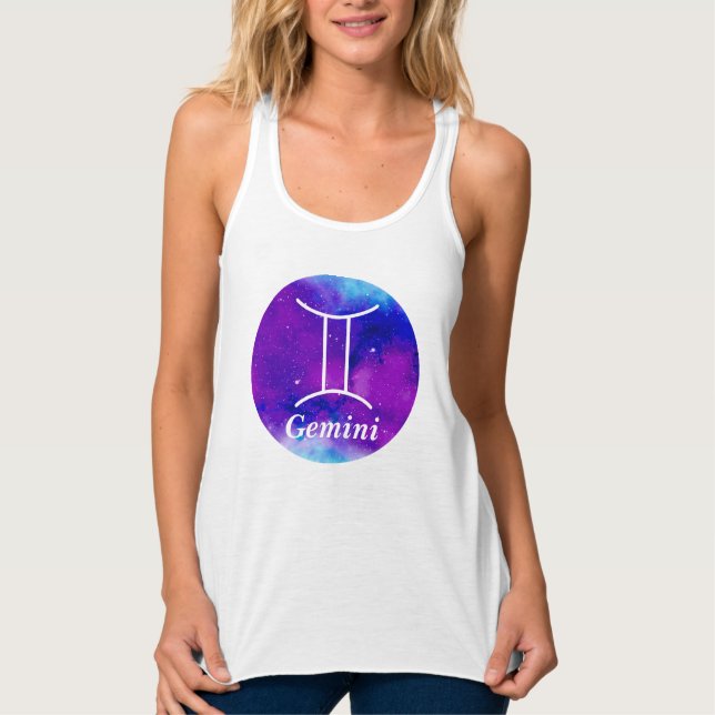 Gemini Zodiac Symbolnebel Tank Top (Vorderseite)
