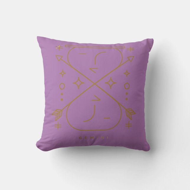 Gemini Zodiac Throw Kissen (Vorderseite)