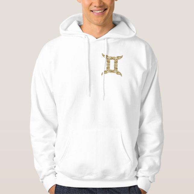 Gemini Zodiac - Tribal Gold Hoodie (Vorderseite)