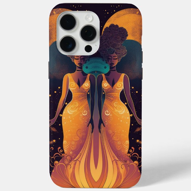 Gemini Zodiac Twin Women Boho Print Case-Mate iPhone Hülle (Rückseite)
