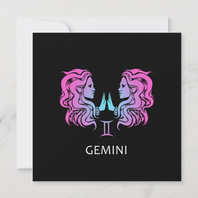 Gemini Zodiac unterschreiben die Zwillinge Design  Einladung (Vorderseite)