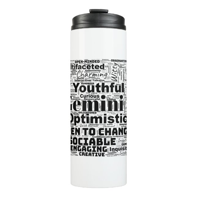 Gemini Zodiac Word Cloud Inspiration Tumblers Thermosbecher (Vorderseite)