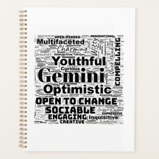 Gemini Zodiac Word Cloud Spiralplaner Planer