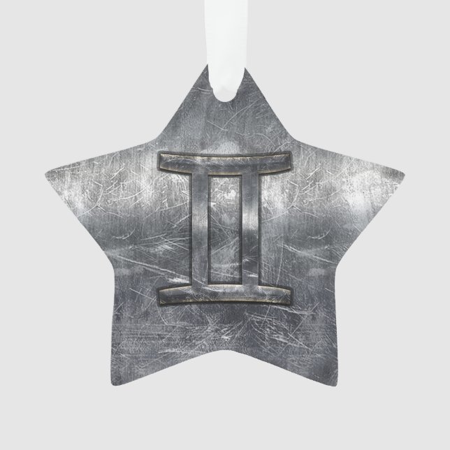 Gemini Zodiac-Zeichen für Industriestahl Ornament (Vorderseite)