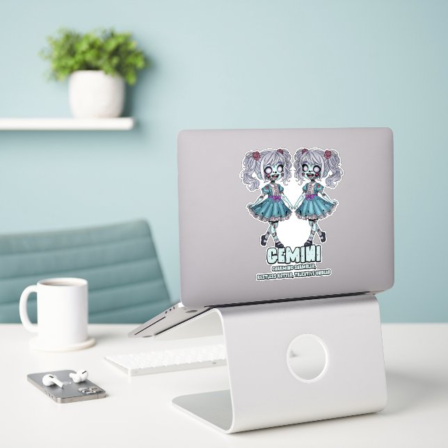 Gemini Zombies Aufkleber (Laptop auf Schreibtisch)