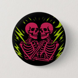Gemini: Zwilling-Skelett-Punk Button