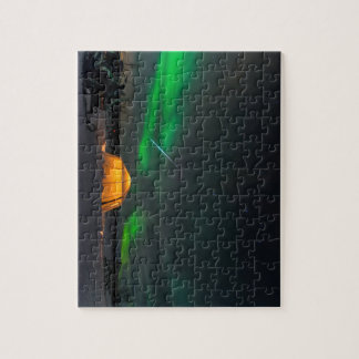 Geminid Meteor und Nordlichter über Schweden Puzzle