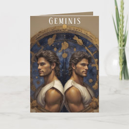 Geminis Male Birthday Card Feiertagskarte