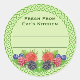 Gemischte Berries mit keltischer Rundkonservierung Runder Aufkleber