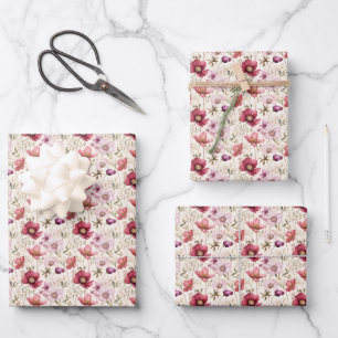 Gemischte Blume für Elfenbein Geschenkpapier Set