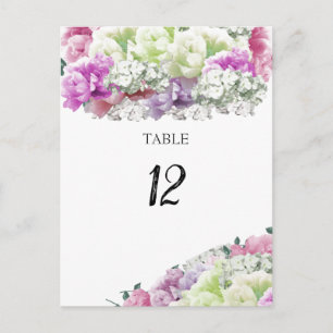 Gemischte Blumenstrauß-Tisch-Sitznummernkarte Postkarte