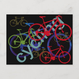 gemischte Fahrräder ~ Fahrrad Postkarte