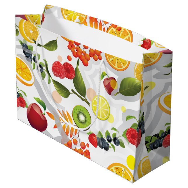 Gemischte Früchte 5 Große Geschenktüte (Rückseite Schrägansicht)