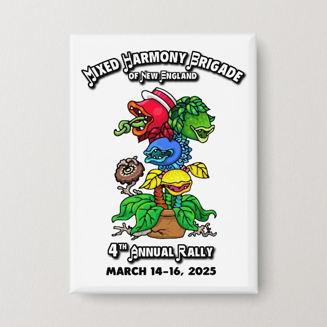 Gemischte Harmony Brigade of New England 2025 Button (Vorderseite)
