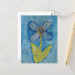 Gemischte Medien-Blume Postkarte