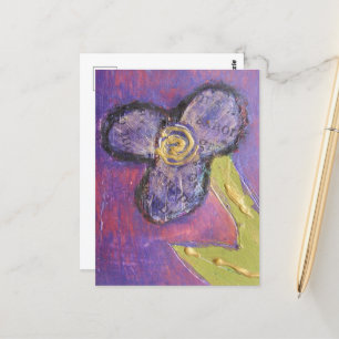 Gemischte Medien-Blume Postkarte