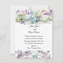 gemischte Pastel Bouquet Einladung zur Hochzeit