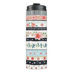 Gemischte shabby chic Muster Thermosbecher