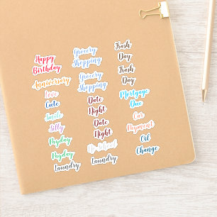 Gemischte Wortwahl für Planer/Kalender Aufkleber
