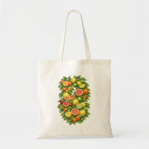 Gemischte Zitrusfrüchte Botanische Illustration Tragetasche