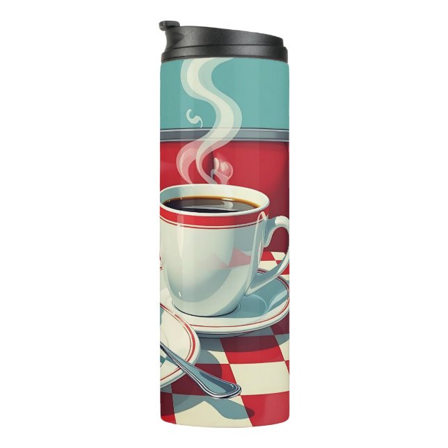 Gemischter Berry Pie, Eiscreme und Kaffee Thermosbecher (Nach rechts gedreht)