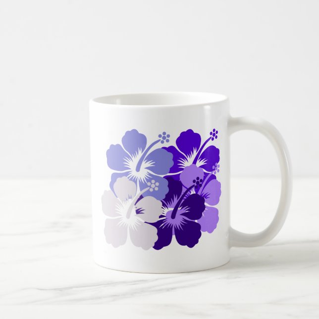 gemischter blauer Hibiskusentwurf Kaffeetasse (Rechts)