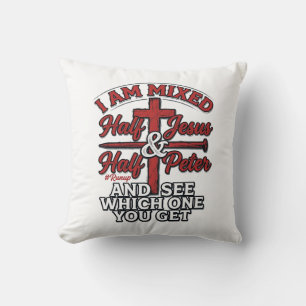 Gemischter Jesus und Peter Vintage Christlicher Hu Kissen