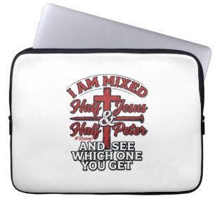 Gemischter Jesus und Peter Vintage Christlicher Hu Laptopschutzhülle