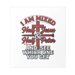 Gemischter Jesus und Peter Vintage Christlicher Hu Notizblock