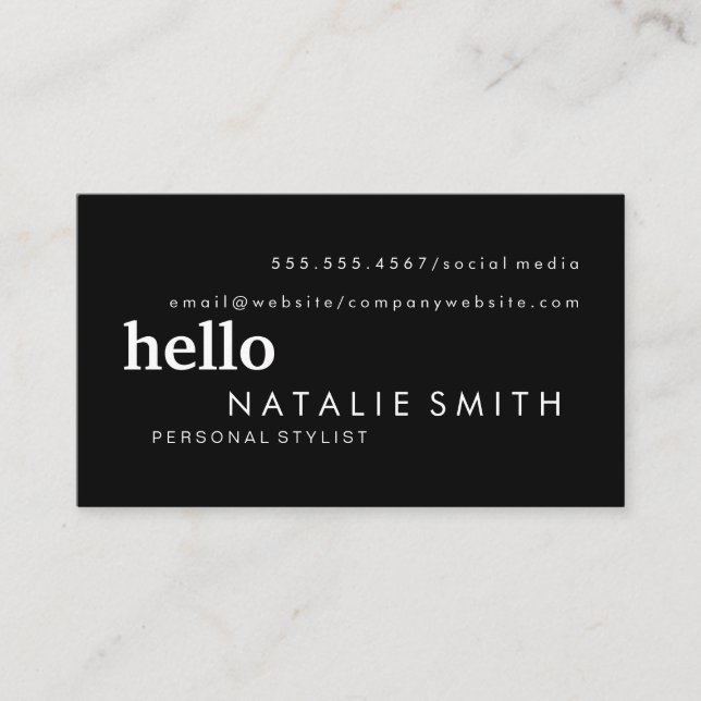 Gemischter Text Visitenkarte (Vorderseite)