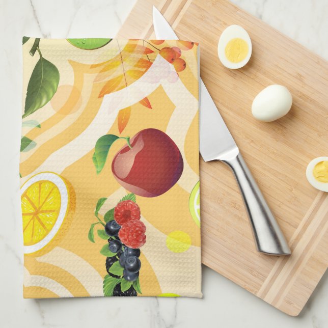 Gemischtes Obst 6 Geschirrtuch (Viertel Falte)