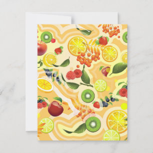 Gemischtes Obst 6 Mitteilungskarte