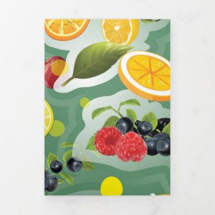 Gemischtes Obst 7 Dreifach Gefaltete Urlaubskarte