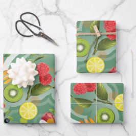 Gemischtes Obst 7 Geschenkpapier Set