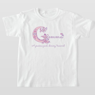 Gemma Mädchenname rosa dekorative benutzerdefinier T-Shirt