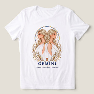 Gemni Zodiac-Porträt-Grafik 2-Blond Tri-Blend Shirt