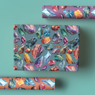 Gems & Crystal Jewel Tone Geschenkpapier Set