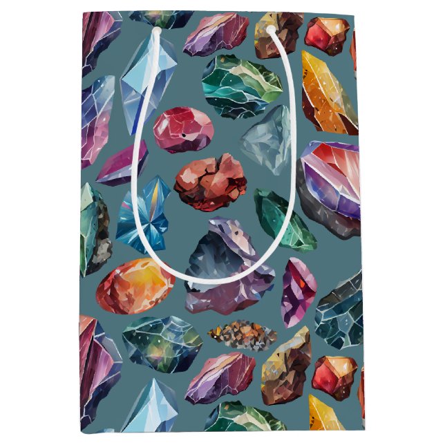Gems & Crystal Jewel Tone Mittlere Geschenktüte (Vorderseite)