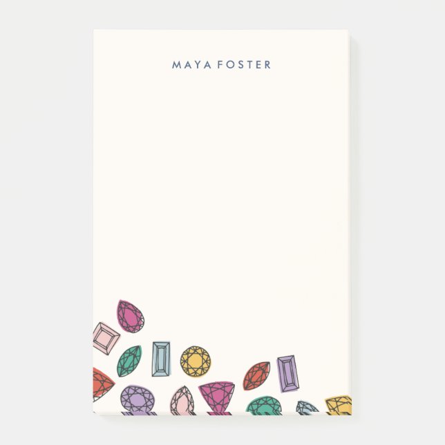 Gems (groß) - Saphir Post-it Klebezettel (Vorderseite)