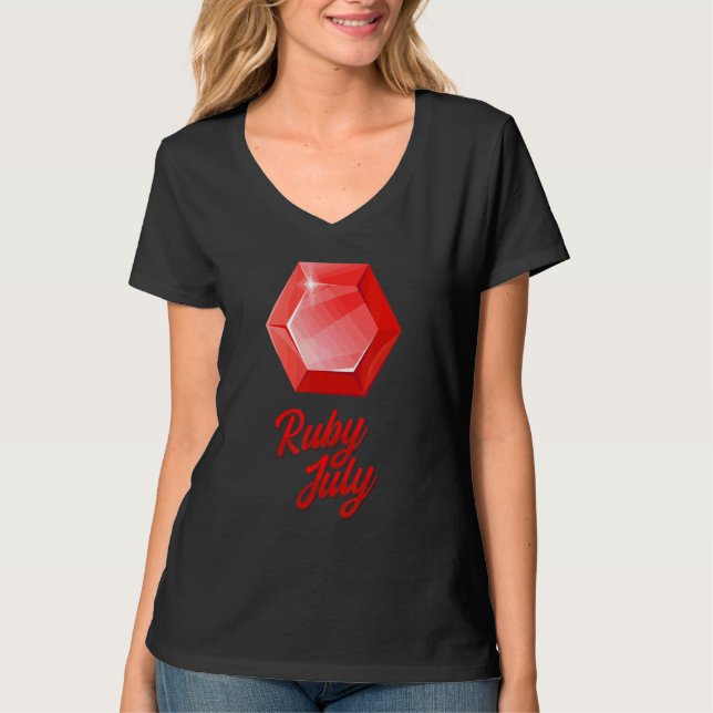 Gems Wertvoll Stones Minerals Edelsteine Ruby Jul T-Shirt (Vorderseite)