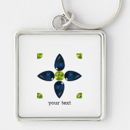 Gemstone Art, Blau und Gelb Schlüsselanhänger