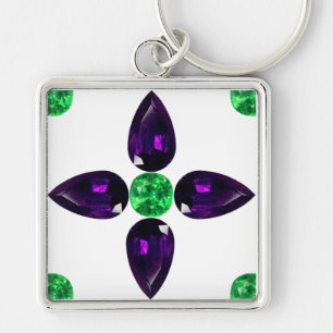 Gemstone Art, Green und Lila Schlüsselanhänger
