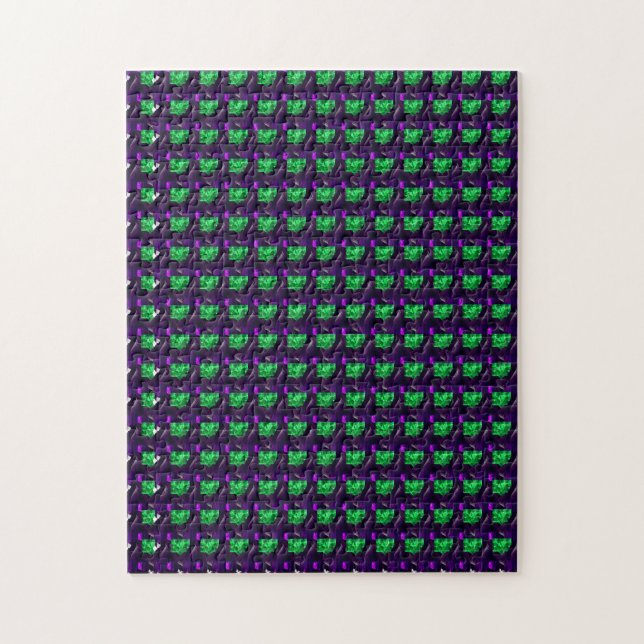 Gemstone Art, grün und Lila Puzzle (Vertikal)