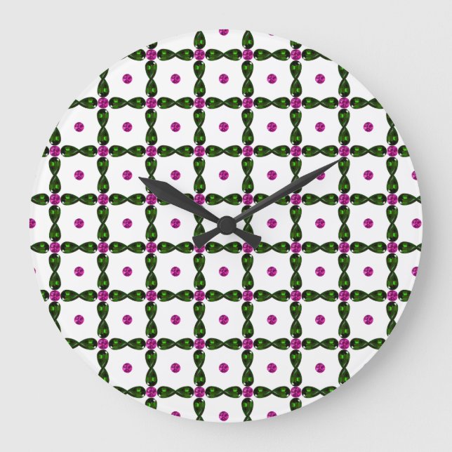 Gemstone Art, Lila grün Große Wanduhr (Vorderseite)