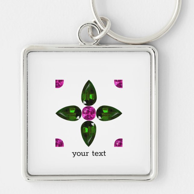 Gemstone Art, Lila grün Schlüsselanhänger (Vorne)