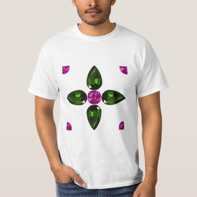 Gemstone Art, Lila grün T-Shirt (Vorderseite)